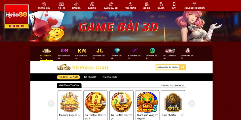 Nhà cái Hello88 cung cấp trò chơi bài đổi thưởng quốc tế hấp dẫn