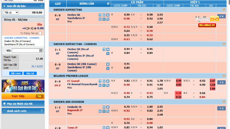 Nhiều loại kèo rung bóng đá