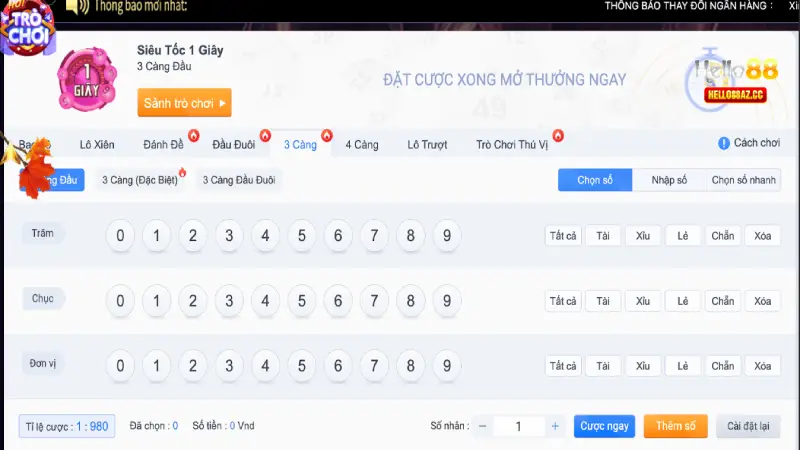 Cách chơi siêu tốc xổ số đơn giản tại Hello88